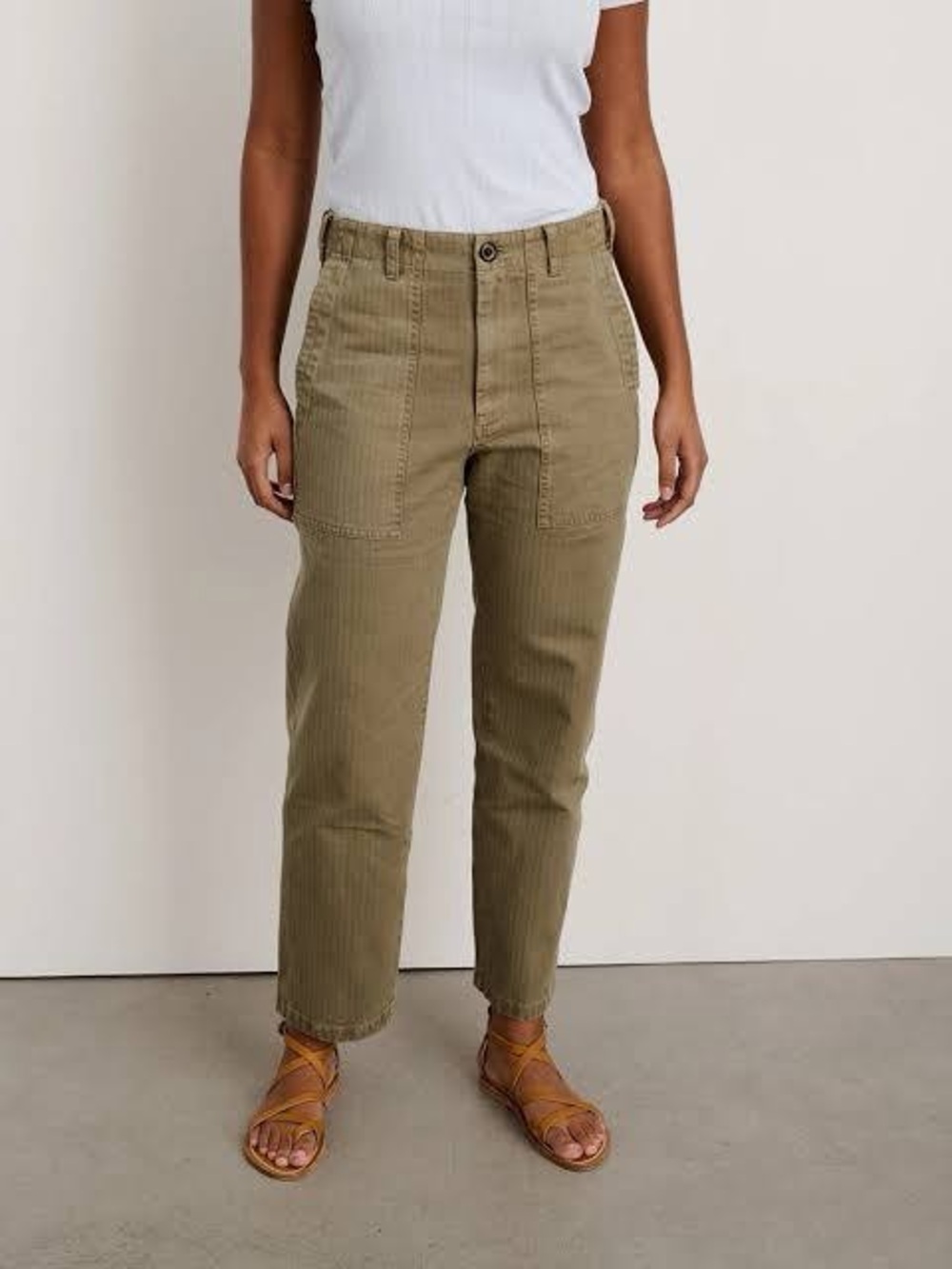 Anthropologie Olive Straight-Leg Utility Jeans